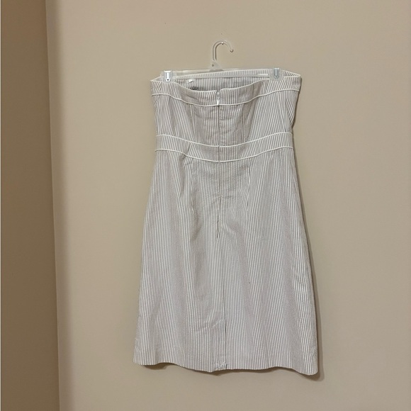 Merona Women's PS Gray Strapless A-line Striped Knee Length Dress - Picture 3 of 4